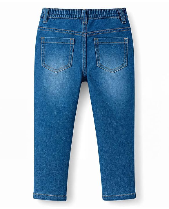 Babyhug Cotton Woven Full Sleeves Solid Color Shirt & Denim Jeans Set - Sea Green & Blue
