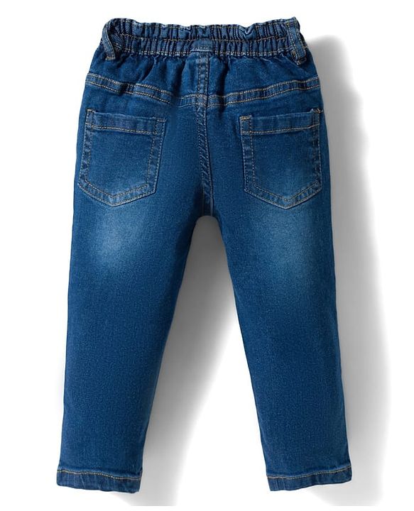 Babyhug Cotton Woven Full Sleeves Checkered Shirt & Denim Jeans Set - Green & Blue