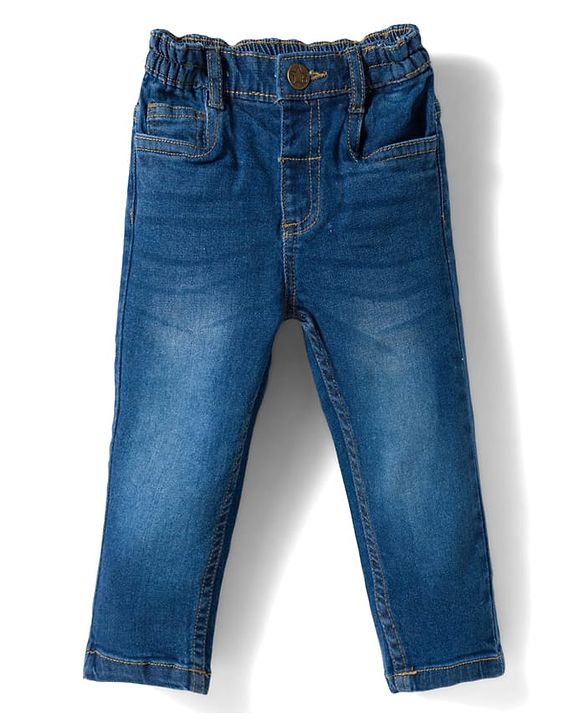 Babyhug Cotton Woven Full Sleeves Checkered Shirt & Denim Jeans Set - Green & Blue