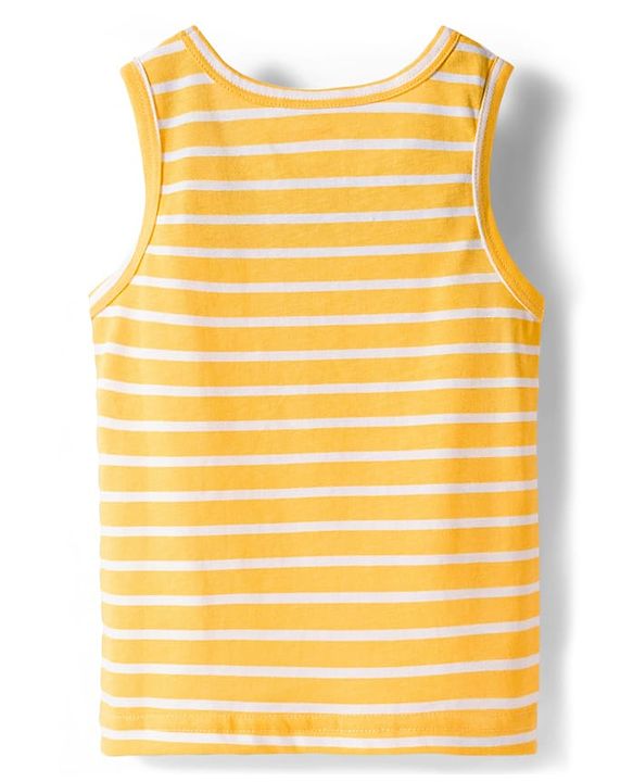 Babyhug 100% Cotton Knit Sleeveless Striped & Animal Printed Sando Pack Of 3 - Multicolour