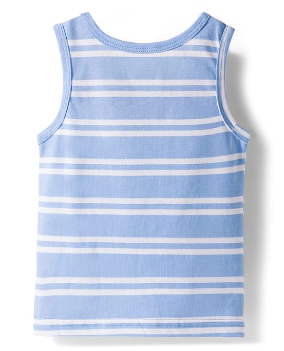 Babyhug 100% Cotton Knit Sleeveless Striped & Animal Printed Sando Pack Of 3 - Multicolour