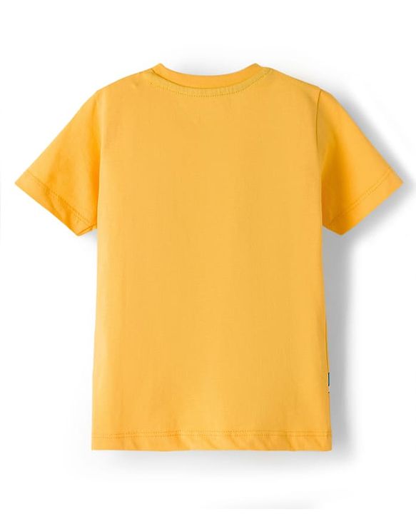 Babyhug 100% Cotton Knit Half Sleeves Dino Printed T-Shirt - Yellow