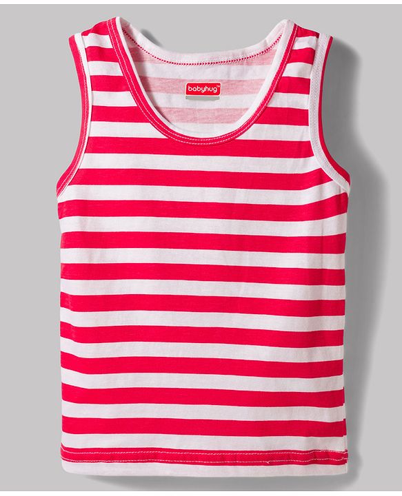 Babyhug 100% Cotton Knit Sleeveless Striped & Vehicles Printed Sando Vests Pack Of 3 - Multicolour