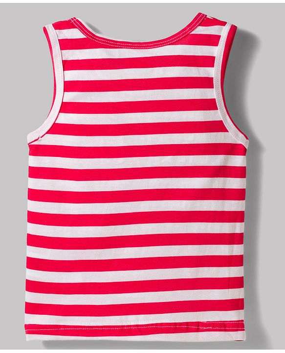 Babyhug 100% Cotton Knit Sleeveless Striped & Vehicles Printed Sando Vests Pack Of 3 - Multicolour