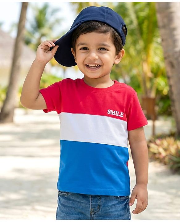 Babyhug 100% Cotton Knit Half Sleeves Cut N Sew T-Shirt - Multicolour
