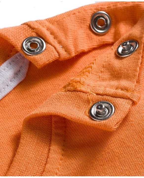 Babyhug Cotton Knit Full Sleeves Striped Abstract & Text Printed T-Shirts Pack of 3 - Orange & White