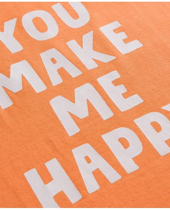 Babyhug Cotton Knit Full Sleeves Striped Abstract & Text Printed T-Shirts Pack of 3 - Orange & White