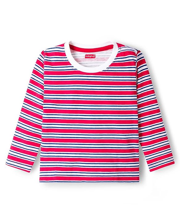 Babyhug Cotton Knit Full Sleeves Striped & Printed T-Shirts Pack of 3 - Multicolor