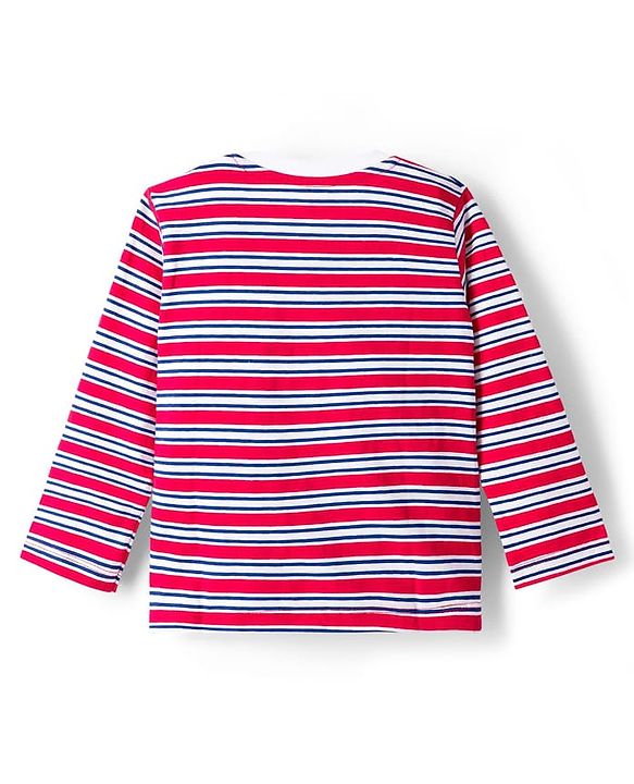 Babyhug Cotton Knit Full Sleeves Striped & Printed T-Shirts Pack of 3 - Multicolor