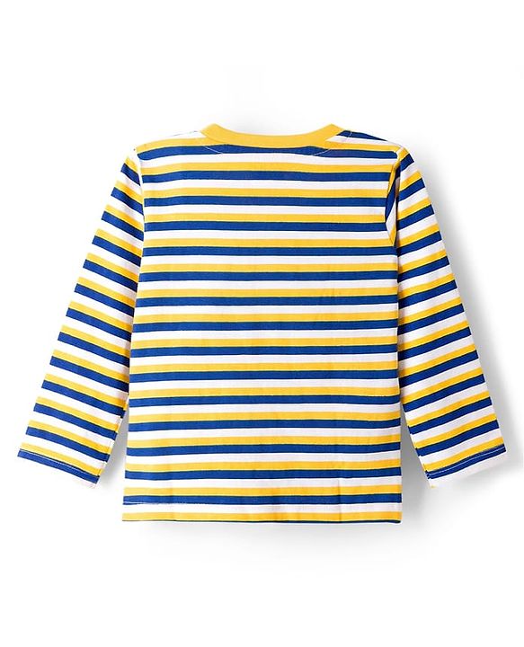 Babyhug Cotton Knit Full Sleeves Striped & Printed T-Shirts Pack of 3 - Multicolor
