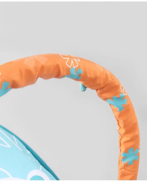 Babyhug 2-in-1 Rockers & Reclining Chair with Calming Vibration| Adjustable Recline| Safety Harness| Removable & Washable Fabric| Foldout Stand for Stable Position| Compact Fold  - Sky