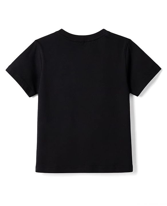 Pine Kids Cotton Knit T-Shirt Bike Rider Print Round Neck Half Sleeves Jet Black 4-5 Years