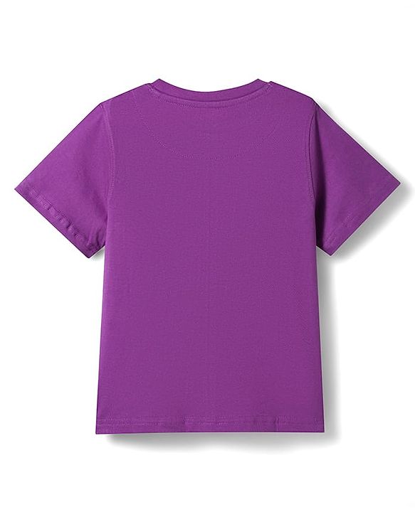 Pine Kids Cotton Knit T-Shirt with Graphic Print Imperial Purple 4-5 Years