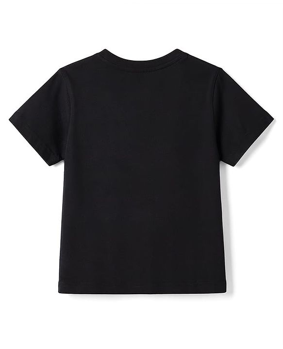 Pine Kids Cotton Knit T-Shirt with Lion Print Jet Black 4-5 Years