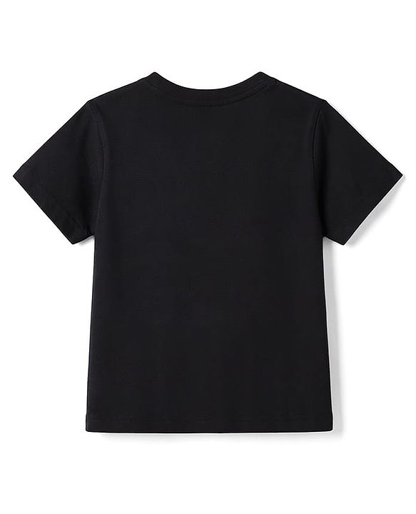 Pine Kids Cotton Knit T-Shirts Tiger Graphic Print Jet Black 4-5 Years