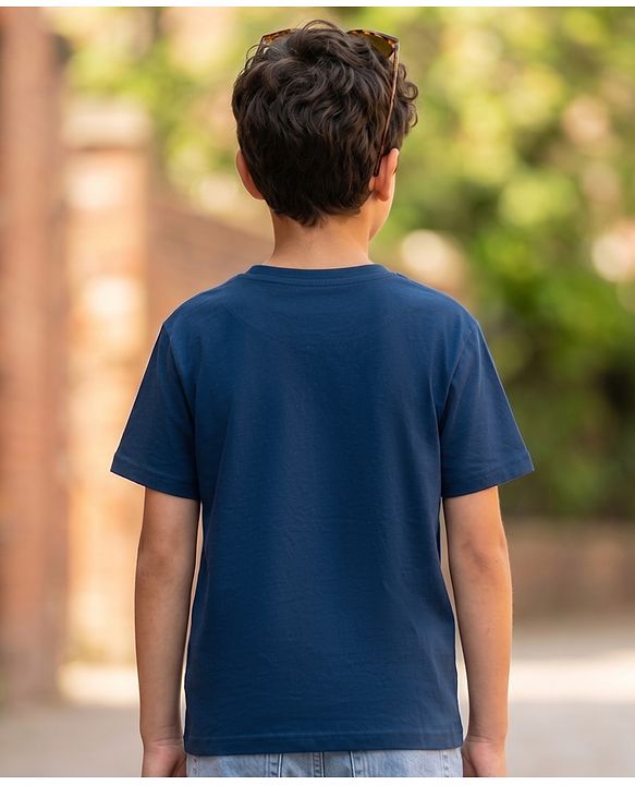 Pine Kids Cotton Knit T-Shirt Half Sleeves Michigan Print Gibraltar Sea 4-5 Years