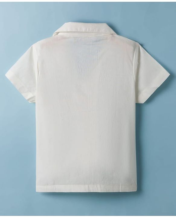 Pine Kids 100% Cotton Woven Half Sleeves Floral Embroidered Top - White
