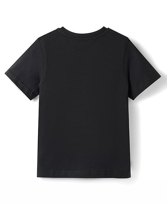 Pine Kids Cotton Knit T-Shirts Graphic Print Round Neck Jet Black 4-5 Years