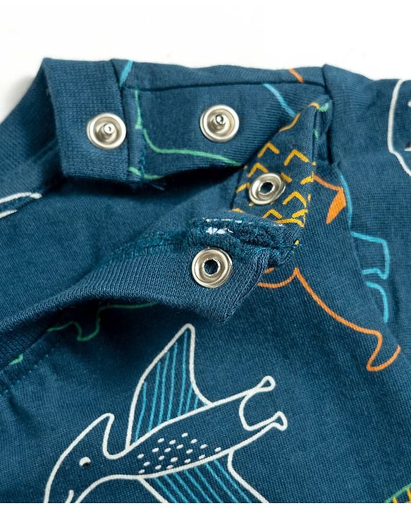 Babyhug Cotton Knit Half Sleeves Dino Printed T-Shirt & Pyjama Co-Ord Night Suit - Navy Blue