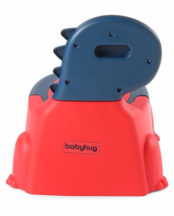 Babyhug Dino Baby Potty Chair - Yellow| Comfortable Seating with Backrest| Non-Slip Base| Easy to Clean Removable Bowl| Splash Guard| Lightweight & Portable | Toddler Potty Training Seat