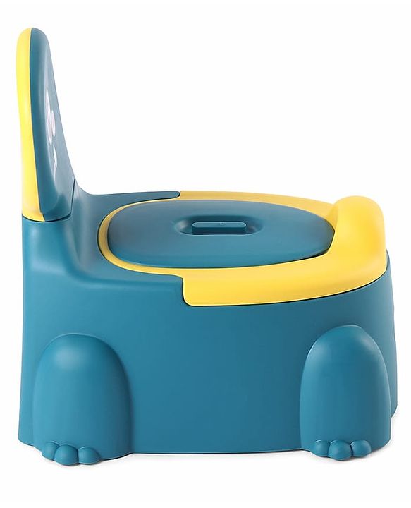 Babyhug Dino Baby Potty Chair - Yellow| Comfortable Seating with Backrest| Non-Slip Base| Easy to Clean Removable Bowl| Splash Guard| Lightweight & Portable | Toddler Potty Training Seat