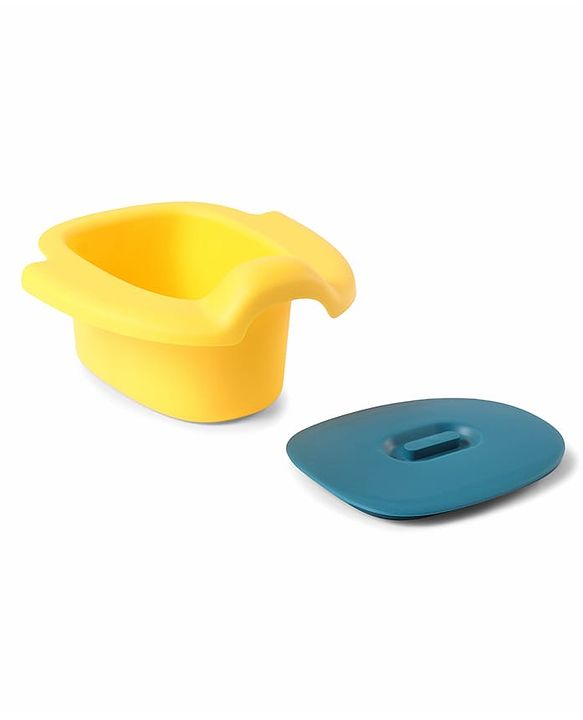 Babyhug Dino Baby Potty Chair - Yellow| Comfortable Seating with Backrest| Non-Slip Base| Easy to Clean Removable Bowl| Splash Guard| Lightweight & Portable | Toddler Potty Training Seat