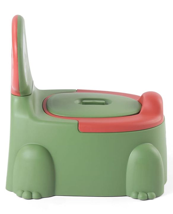 Babyhug Dino Baby Potty Chair - Yellow| Comfortable Seating with Backrest| Non-Slip Base| Easy to Clean Removable Bowl| Splash Guard| Lightweight & Portable | Toddler Potty Training Seat