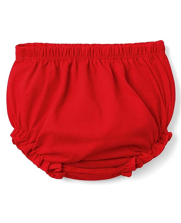 Babyhug Interlock Knit Half Sleeves Frock with Floral Print & Bloomer - Red