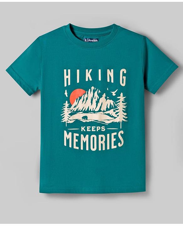Pine Kids Cotton Knit Half Sleeves Beach Theme & Text Printed T-Shirts Pack Of 5 - Multicolour