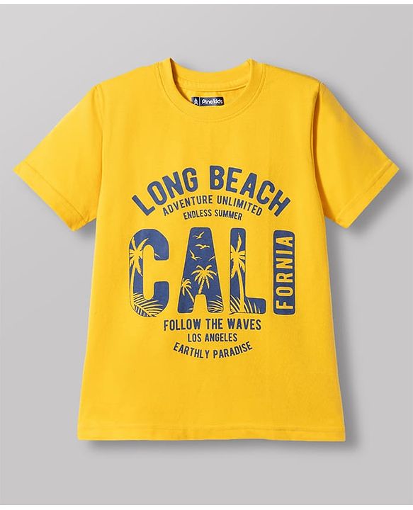 Pine Kids Cotton Knit Half Sleeves Beach & Sports Theme Printed T-Shirts Pack Of 5 - Multicolour