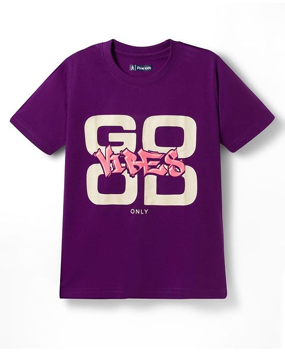 Pine Kids Cotton Knit Half Sleeves Text Printed T-Shirts Pack Of 5 - Multicolour