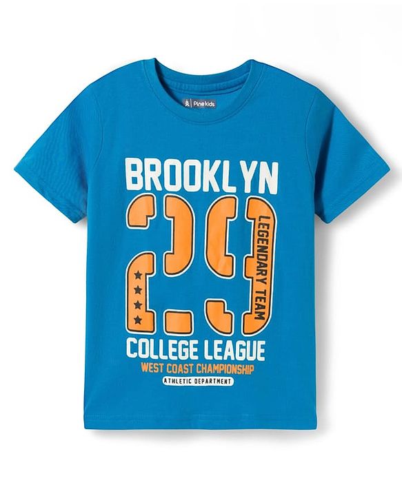 Pine Kids Cotton Knit Half Sleeves Beach Theme & Text Printed T-Shirts Pack Of 5 - Multicolour
