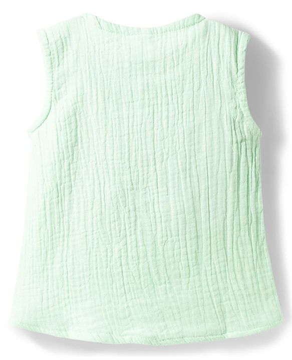 Babyhug Cotton Woven Top with Embroidery Detailing Sleeveless Round Neck MULTICOLOR 6-9 Months