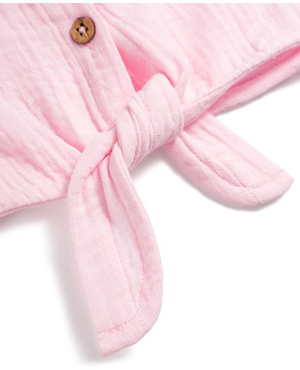 Babyhug Cotton Woven Sleeveless Top with Schiffli Detailing Pink 6-9 Months
