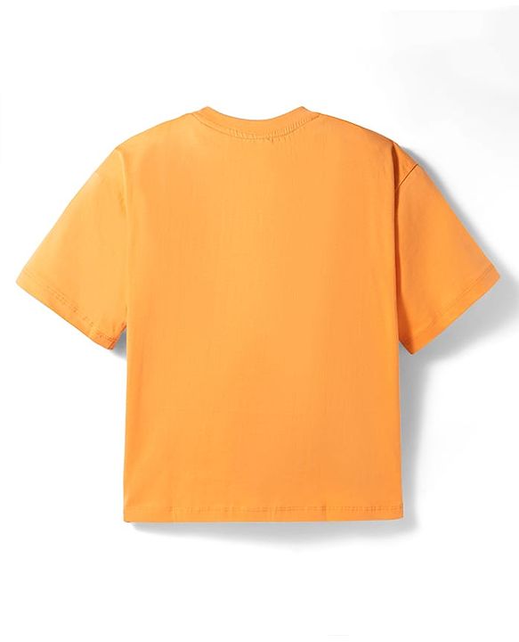 Pine Kids Disney 100% Cotton Knit Half Sleeves T-Shirt With Mickey Mouse & Friends Graphics - Orange