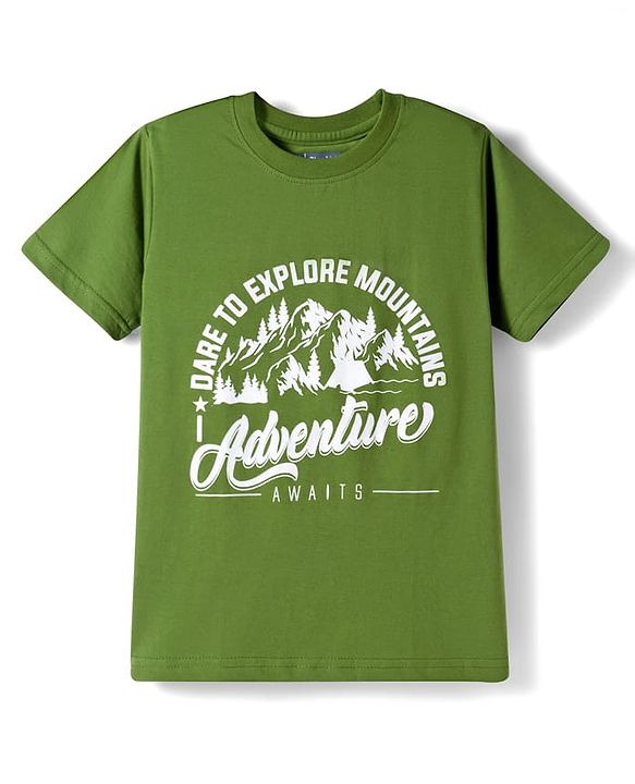 Pine Kids Cotton Knit Half Sleeves Tiger & Text Printed T-Shirts Pack Of 5 - Multicolour