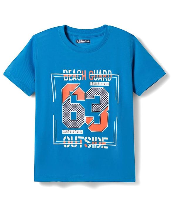 Pine Kids Cotton Knit Half Sleeves beach Theme & Text Printed T-Shirts Pack Of 5 - Multicolour