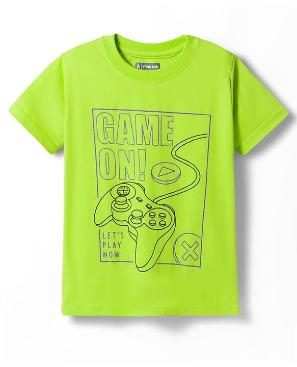 Pine Kids Cotton Knit Half Sleeves beach Theme & Text Printed T-Shirts Pack Of 5 - Multicolour