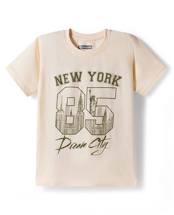 Pine Kids Cotton Knit Half Sleeves Sports & Text Theme Printed T-Shirts Pack Of 5 - Multicolour