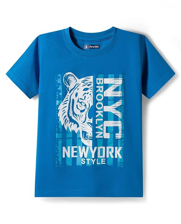 Pine Kids Cotton Knit Half Sleeves Sports & Text Theme Printed T-Shirts Pack Of 5 - Multicolour