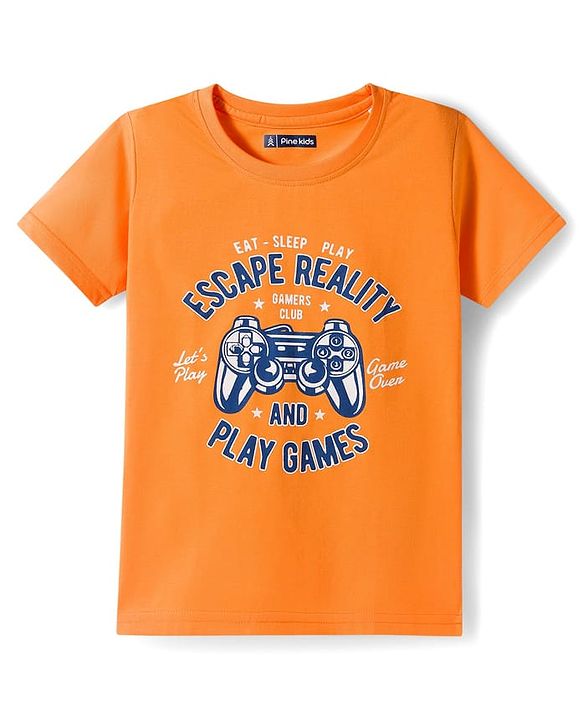 Pine Kids Cotton Knit Half Sleeves Sports & Text Theme Printed T-Shirts Pack Of 5 - Multicolour