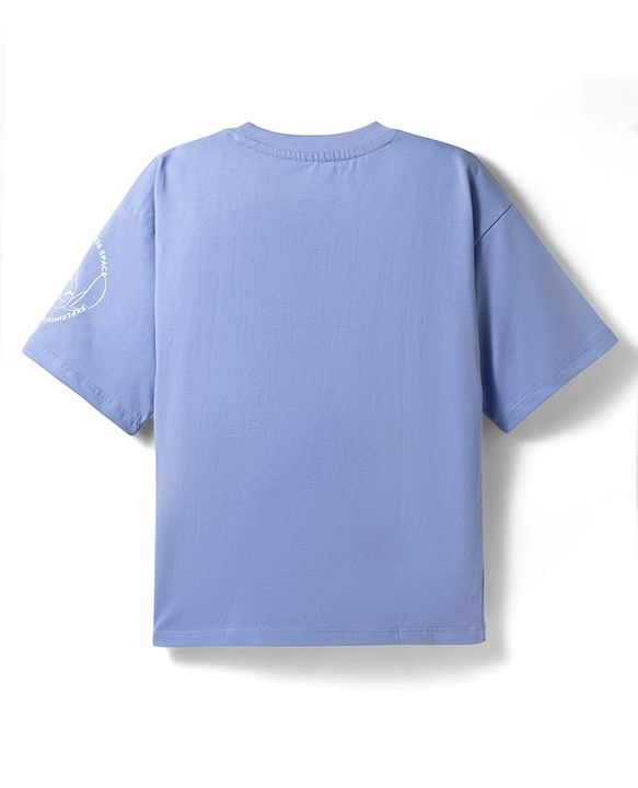 Pine Kids Disney 100% Cotton Knit Half Sleeves T-Shirt With Lilo & Stitch Graphics - Purple