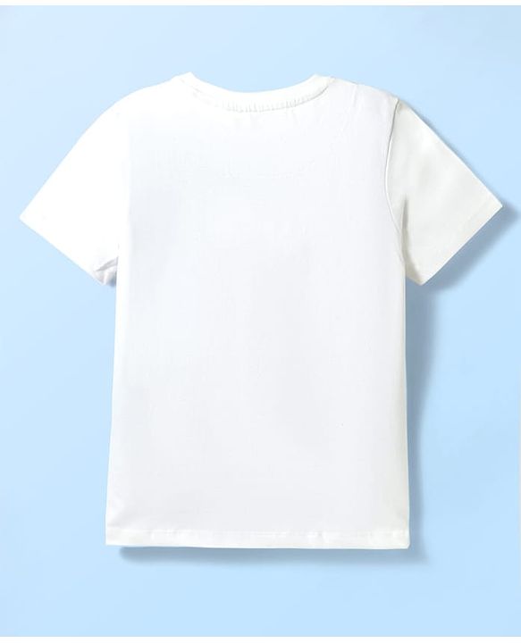 Pine Kids Disney 100% Cotton Knit Half Sleeves T-Shirt With Mickey Mouse & Friends Graphics - White