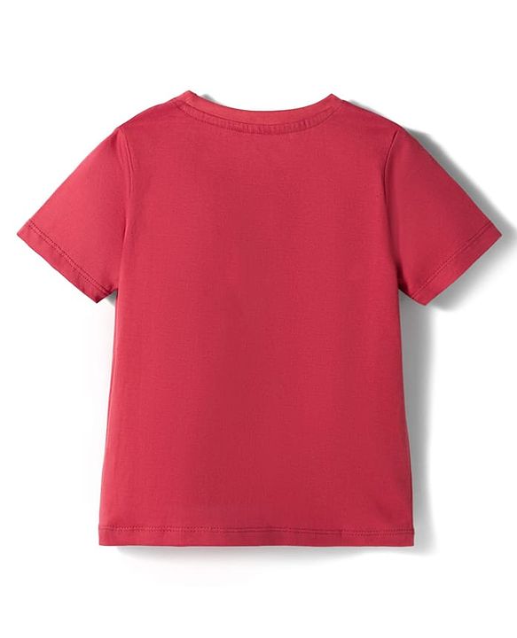 Pine Kids Disney Single Jersey Knit Half Sleeves T-Shirts with Mickey Mouse Graphic Pack of 2 - Navy Blue & Red