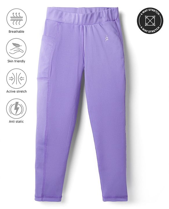 Pine Active Knit Solid Full Length Premium Ultra Comfort Super Stretch Aero soft Leggings - Purple