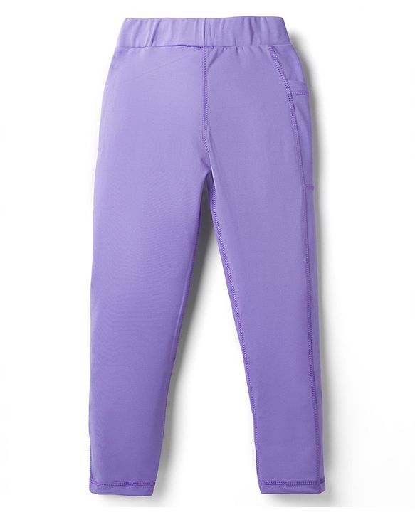 Pine Active Knit Solid Full Length Premium Ultra Comfort Super Stretch Aero soft Leggings - Purple
