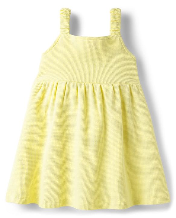 Babyhug Cotton Knit One Piece Dress Sleeveless Yellow 3-6 Months