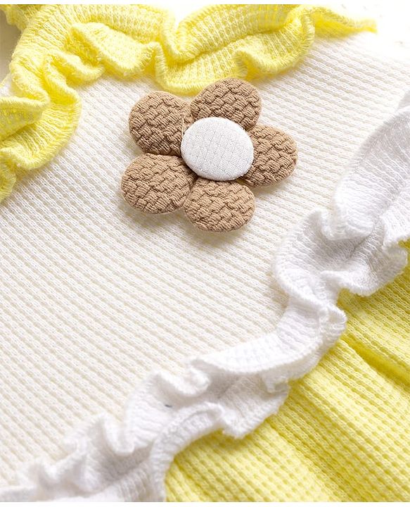 Babyhug Cotton Knit One Piece Dress Sleeveless Yellow 3-6 Months