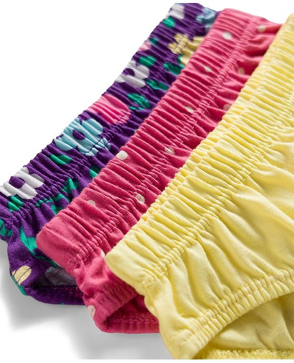 Babyhug 100% Cotton Knit Panties with Tropical Theme Print Pack of 3 - Multicolor