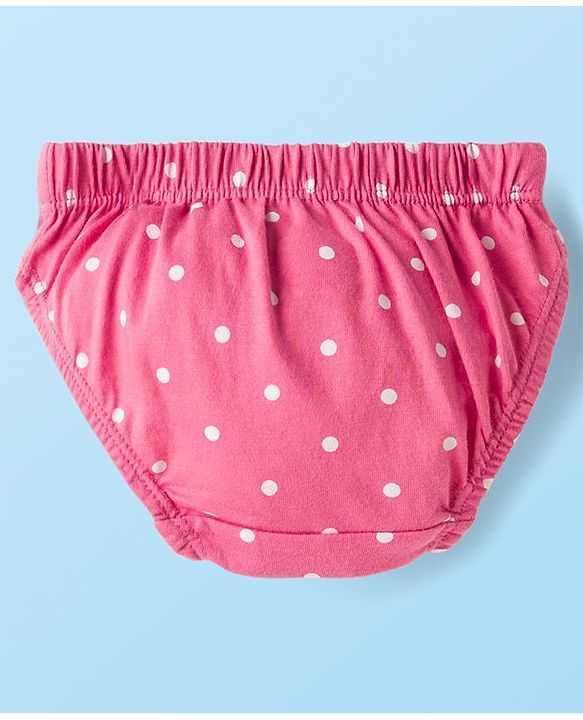 Babyhug 100% Cotton Knit Panties With Floral & Polka Dot Print Pack of 3 - Multicolor